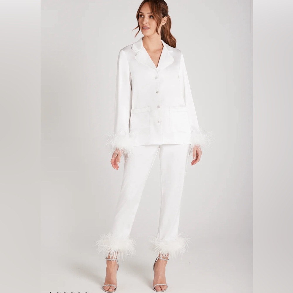 Nadine Merabi White Pajama Set